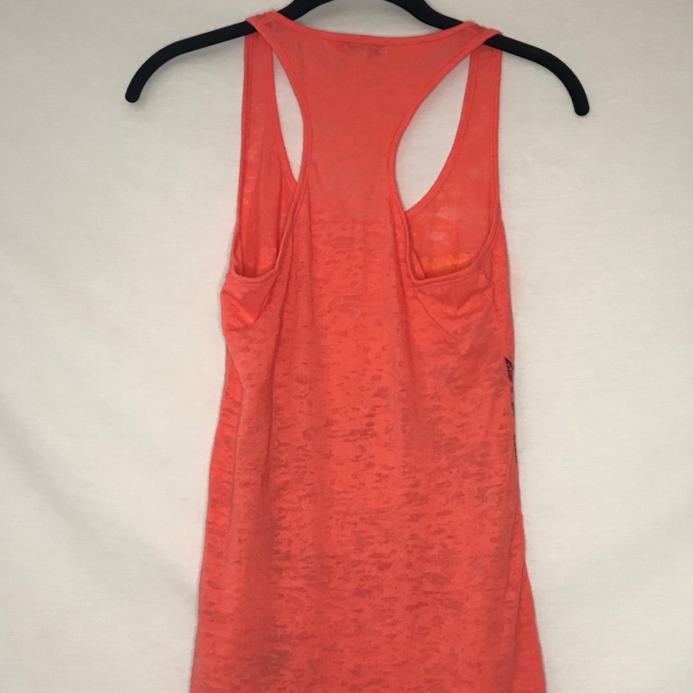 Orange Palm Tree Beach Graphic Racerback Tank Top - Picture 3 of 7
